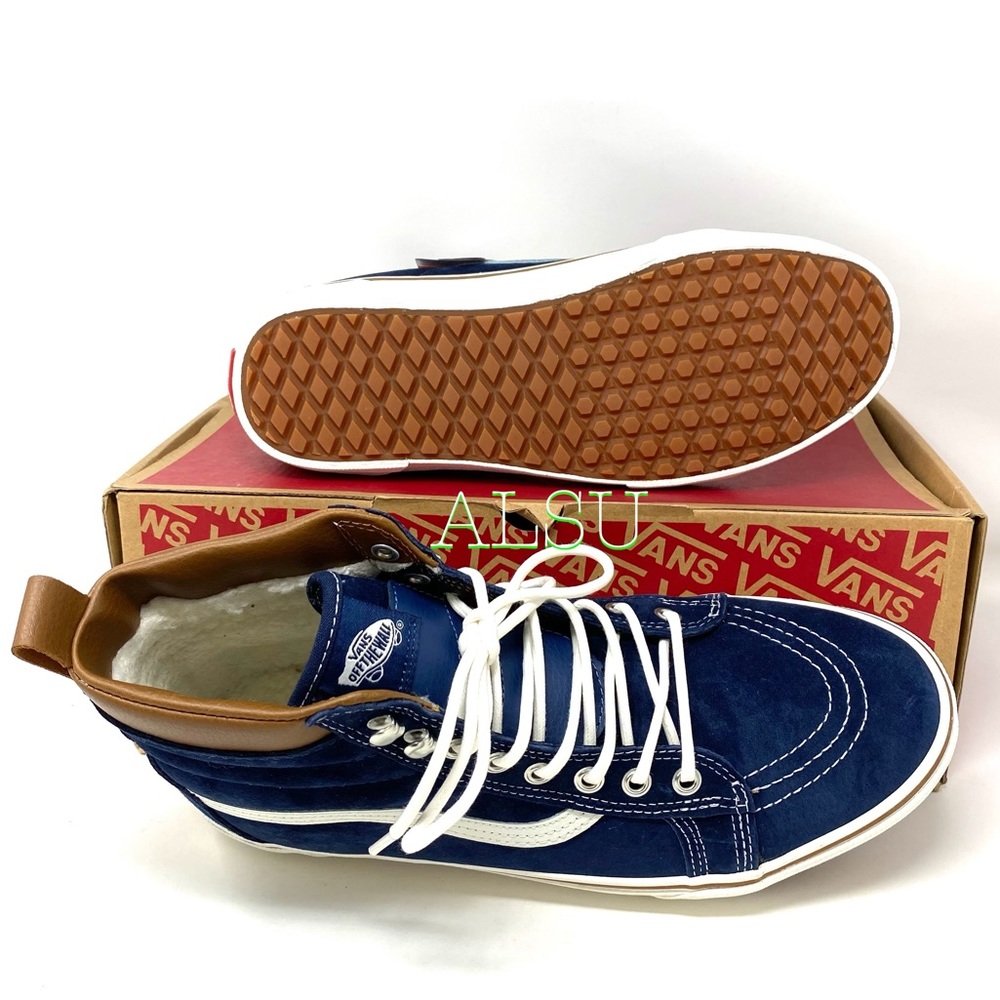VANS SK8-HI MTE Dress Blues Suede Men’s Sneakers - Picture 3 of 12